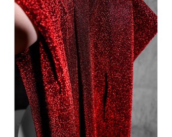 Shimmery Red Stretch Fabric For Evening Dress,Prom Derss,Event Dress,Party Dress,Cloak,Costume,Designer Fabric,Backdrop,Sewing Craft