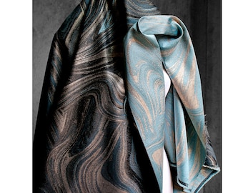 Schimmernder Luxus-Marmorierung Jacquard-Stoff, glänzender geschmolzener Rock-Damast-Stoff, doppelseitiger Brokat-Stoff für Polster Designer-Stoff