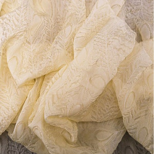 Soft Plisse Organza Tulle,Feather Patterned Gauze For Summer Dress,3D Folds Ruffle Organza, Designer Fabric, Wedding, Gowns, Events