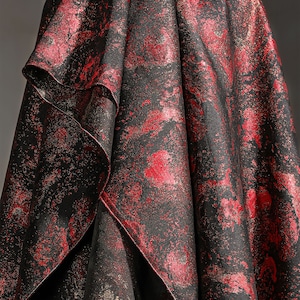Vintage Luxury Blue Bronze Jacquard Fabric, Two-sided Gold Petal Shimmer Brocade Fabric For Upholstery Designer Fabric