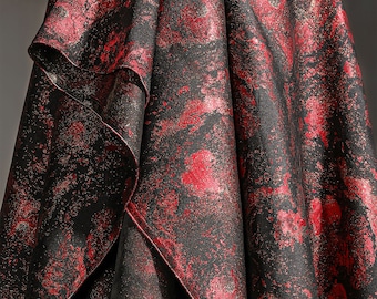 Vintage Luxury Blue Bronze Jacquard Fabric, Two-sided Gold Petal Shimmer Brocade Fabric For Upholstery Designer Fabric