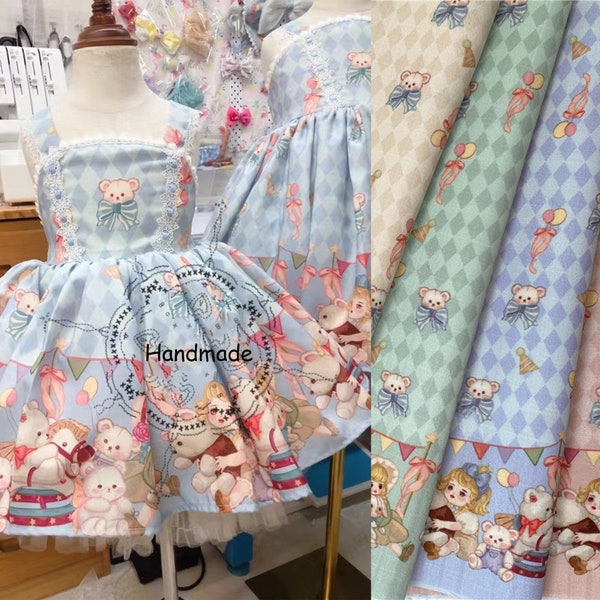 Fun Park Doll Cloth Fabric,4 Colors Fairy Lolita Fabric For DIY Costume Cosplay Ruskirt Kawaii Dress BJD Dolling Dress Making