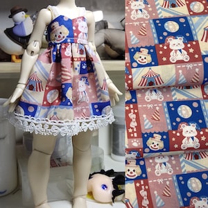 Clown-Fun Park Doll Cloth Fabric,Lolita Fabric For DIY Costume Cosplay Ruskirt Kawaii Dress BJD Dolling Dress Making