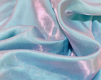 Tessuto satinato lucido iridescente a 28 colori, tessuto di seta di cotone, tessuto morbido e liscio ben drap, abito estivo, tessuto t-shirt, abito da sposa