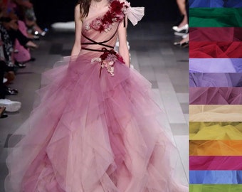 21 Solid Colors Soft Tulle Lace Fabric For Wedding Dress Bridesmaid Dress,Wedding Decoration,Mesh Tulle Fabric For Tutu Skirt,Girl Dress