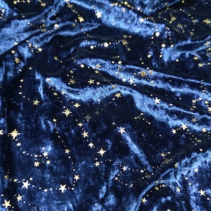 Shiny Constellation Velvet Black Velvet Glittery Starry Sky Gilding Fabric Shimmer Evening Dress, Gown,Fashion Clothing Fabric