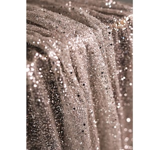 Luxury Apricot Lace,Shiny Mesh Fabric,Gilding Fabric,Fashion Clothing Fabric For Gown,Dancing Dress