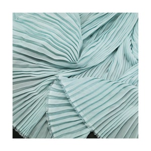 5 Colors Stripe Pleated Chiffon Fabric Wrinkle Crumple Accordion Girl Dress Fabric Sew for Pleated-skirt,Craft By Yard
