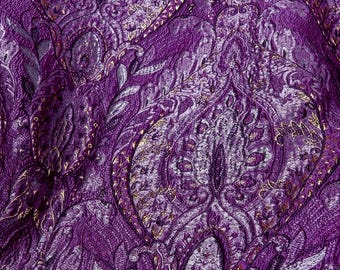 Purple Medieval Jacquard Brocaded Fabrics,3D Irregular Fabrics,Dust Coat Fabric,Curtain,Upholstery,Dress Fabric,Prom Dress,Costume