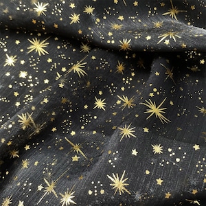 Star Organza Lace Fabric 13 Color Mesh Golden Glitter Star Lace Tulle By the Yard for Party Dress Gown Curtain 59&quot; width Sold by yard