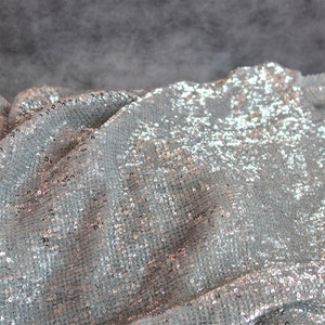Silver Laser Iridescence Scale 3mm Sequin Shiny Dress Fabric Gown Party Dress Retro Disco Fabric