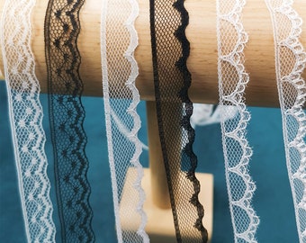 2yards Tiny White Nylon Lace Trim, Soft and Thin, Sewing Craft Supplies, Perfect for Lolita Barbie BJD Blythe Doll Hem Collar Clothes