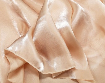 Błyszcząca tkanina organza, bawełniano-jedwabna tkanina tiulowa, miękka i gładka, dobrze układająca się satynowa tkanina, letnia sukienka wieczorowa, szycie DIY