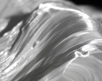 Shimmery Wrinkled Satin Fabric ,Silky Gauze Georgette Fabric,Glossy Crystal Pleated Fabric,Bridal Fabric, Wedding Fabric,Designer Fabric