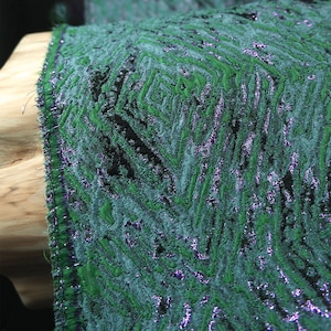 Retro Gilding Green Jacquard Brocaded Fabrics, Bump Design Fabric,Geometry 3D Irregular Fabrics, Fold fabric, Dust Coat Fabric,Sewing Fabric