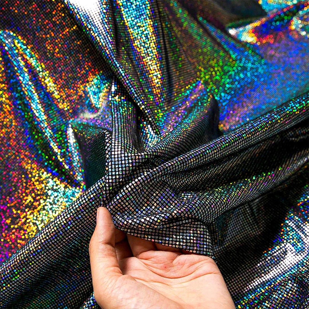 Mini Square Iridescence Mirror Sequin Fabric,stretchable Knit Fabric