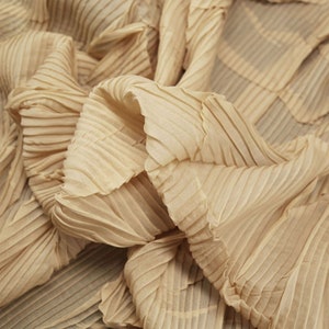 7 Colors Crinkled-textured Pleated Gauze Fabric,Designer Fabric,Ruffled Mesh Wedding, Gowns, Crafts, Events, Stiff Shape and Texture Fabric