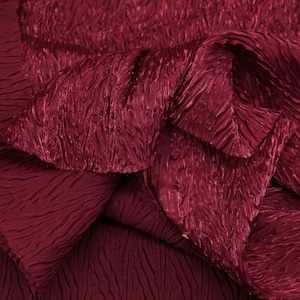 Gloss Drapey Plisse Emboss Fabric - Pleated Design - Wine Red,White,Black - Summer Dress Fabric,Designer Fabric,Sewing Fabric
