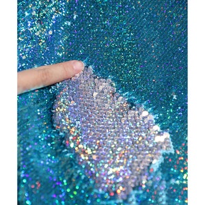 High Quality Reversible Sequin Fabric Two-tone Flip up Sequins Shiny Gown Performance Dress Fabric For Sewing Costumes Apparel Crafts