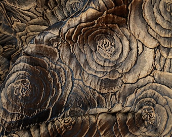 Bronze Jacquard Brocaded Fabrics, Embossed Rose Floral , 3D Irregular Two-sided Fabrics, Fold fabric, Dust Coat Fabric,Designer Fabric