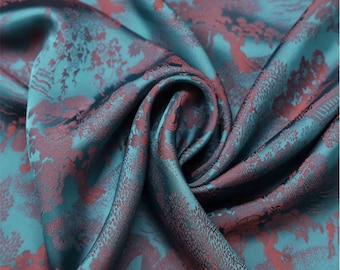 Luxury Vintage Jacquard Satin Fabric,Chinese Fabric,Reversible Drapery Fabric For Gown,Dress,Haute Couture,Costume,Upholstery,Curtain