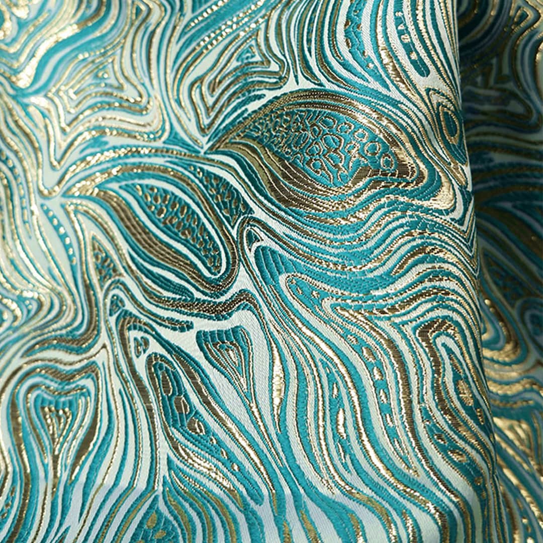Luxury Green Silk Rayon Jacquard Brocade Fabric,classical European