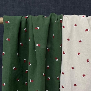 Tissu de décoration de Noël,Chaussettes Tissu brodé,Tissu de coton lin,Tissu de courtepointe,Tissu de créateur,Tissu par yard,Tissu doux