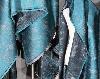 Elegant Peacock Blue Jacquard Fabric,Damask Brocade Desinger Fabric For Wedding Dress ,Upholstery, Fashion Project,Haute Couture ,Costume
