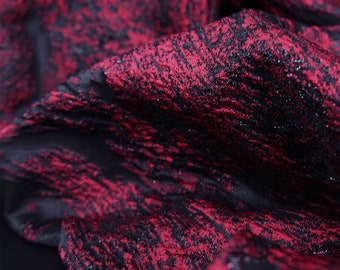Retro Gilding Red Jacquard Brocaded Fabrics, Bump Design Fabric,3D Embroidery Irregular Fabrics, Fold fabric, Dust Coat Fabric,Sewing Craft