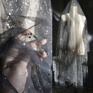 Glittery Lace Fabric Vestido de lentejuelas Tul Fabric Mesh Lace Fabric para Tutu Dress, Velos, Guantes de Novia, Decoración de Fiestas de Boda