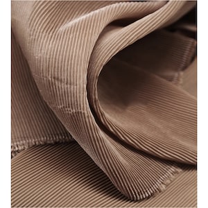 Drapey Plisse Fabric - Pleated Design - 2-Way Stretch - Wine Red,White,Black,Light Coffee - Summer Dress Fabric,Designer Fabric