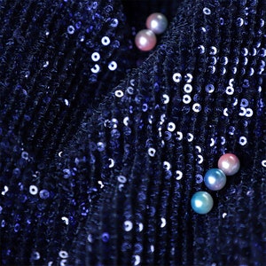 Blue Laser Iridescence Scale 3mm Sequin Shiny Dress Fabric Gown Party Dress Evening Dress Retro Disco Fabric,Design Fabric,DIY Sewing Craft