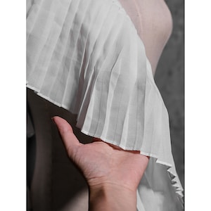 Bordi plissettati bianchi con volant, bordi in chiffon, bordi a fisarmonica, volant Floding Lolita per abiti, gonne, costumi, fai da te, cucito, 18 cm di larghezza
