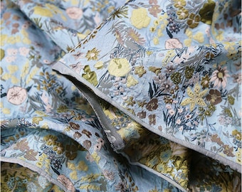 Flora Bloom Emboss Jacquard Fabric, 3D Exquisite Brocade,Damask Fabric For Upholstery, Dress DIY fabric 59 inches width