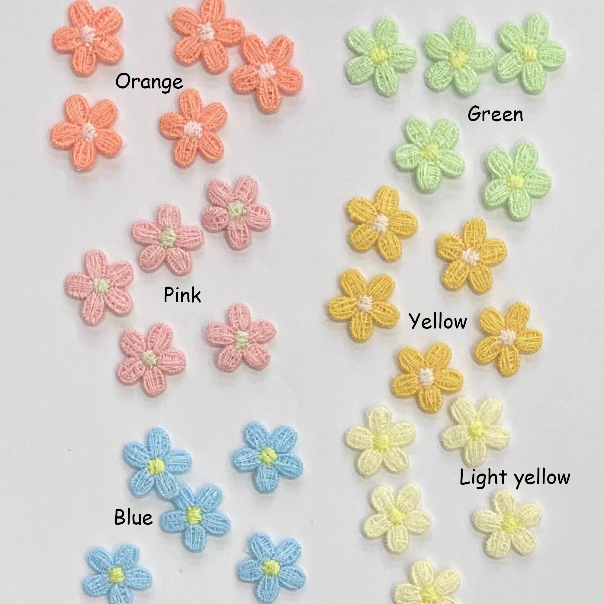 15mm Flower Sew on Embroidered Patch Appliqués Badge (set of 20) - Etsy