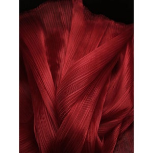 13 Colors Solid Color Crinkled-textured Pleated Organza Fabric,Designer Fabric, Wedding,Gowns, Crafts, Events,Stiff Shape and Texture Fabric