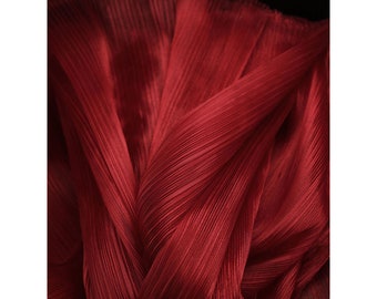 13 Colors Solid Color Crinkled-textured Pleated Organza Fabric,Designer Fabric, Wedding,Gowns, Crafts, Events,Stiff Shape and Texture Fabric