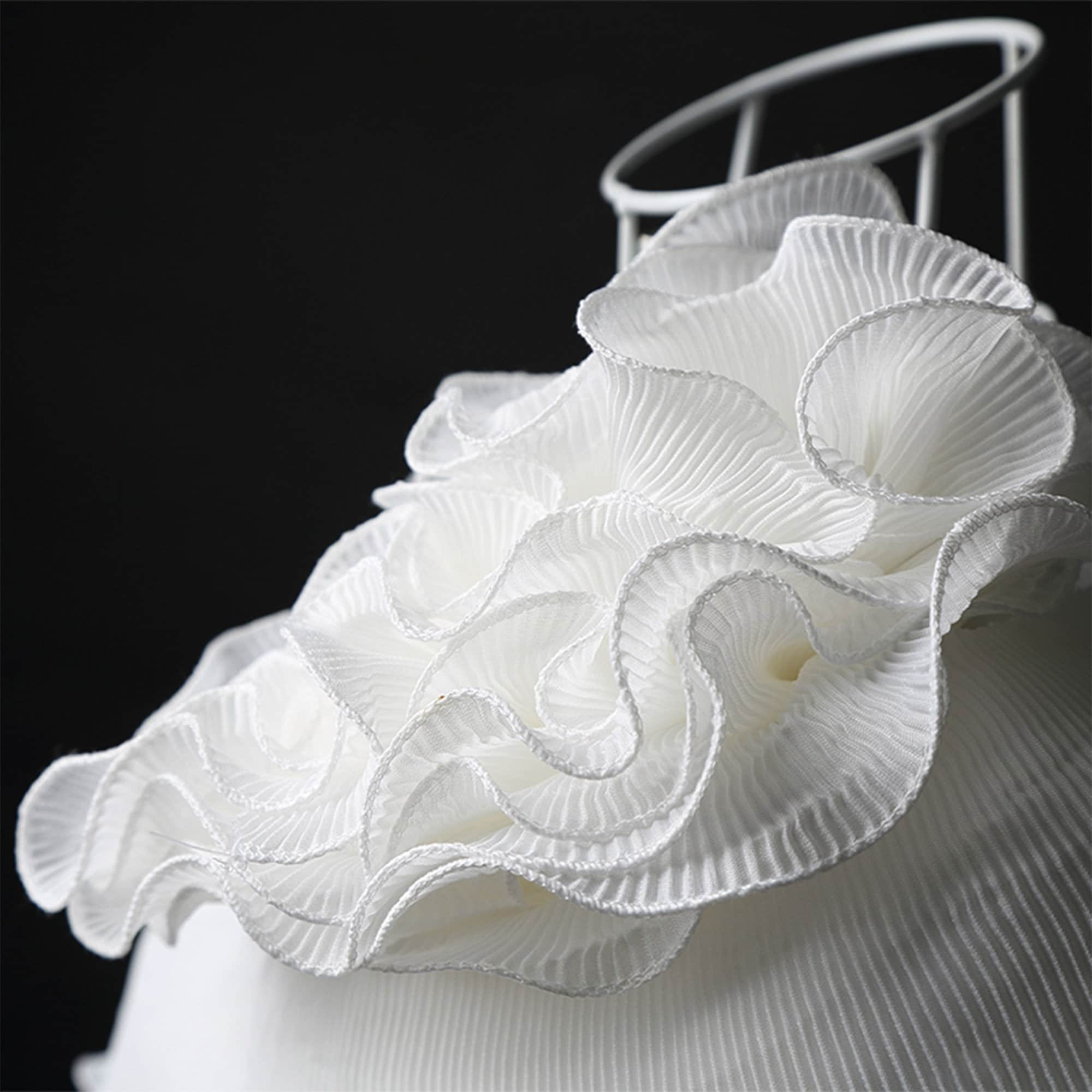 17cm Pleated Chiffon Lace Tirm ,3D Pleated Folds Ruffle Organza, Dress Fabric,Designer Fabric, Wedding, Gowns, Events, Home Decoration