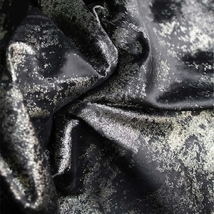 Luxury Vintage Black Gilt Bronze Jacquard Satin Fabric,Retro Gold Shimmery Brocade Fabric For Gown,Dress,Haute Couture,Drapery,Curtain,Craft