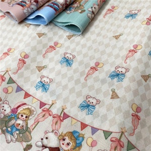 Fun Park Doll Cloth Fabric,4 Colors Fairy Lolita Fabric For DIY Costume Cosplay Ruskirt Kawaii Dress BJD Dolling Dress Making
