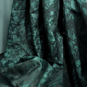 Green Floral Jacquard Brocade Fabric, Emboss Designer Fabric For Dresses, Skirts, Upholstery,Prom Dress,Sewing Fabric,DIY Craft Fabric