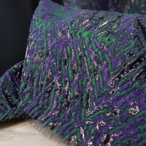 Purple Gilding Jacquard Brocaded Fabrics, Bump Design Fabric,Geometry 3D Irregular Fabrics,Dust Coat Fabric,DIY Fashion Craft Sewing Fabric
