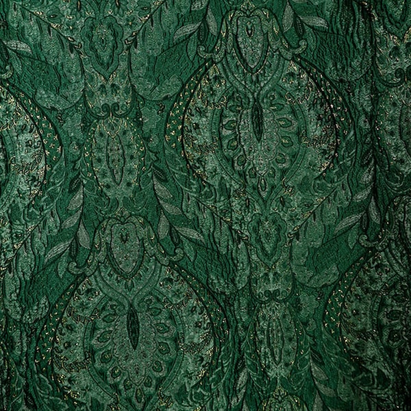 Green Medieval Jacquard Brocaded Fabrics,3D Irregular Fabrics,Dust Coat Fabric,Curtain,Upholstery,Dress Fabric,Prom Dress,Costume