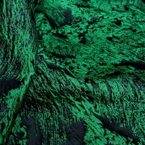 Tela Grande Prairie, Tela brocada jacquard verde, Telas irregulares con estampado floral 3D, Tela para abrigos, Cortinas, Tapicería, Tela para vestidos, Vestidos de graduación