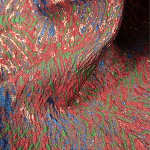 Retro Gilding Iron Red Jacquard Brocaded Fabrics, Bump Design Fabric,Geometry 3D Irregular Fabrics, Fold fabric, Dust Coat Fabric