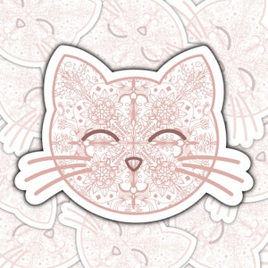 Cat Sticker, Cat Mom Sticker, Cat Lover, Laptop Sticker, Mandela Cat Sticker, Water bottle sticker