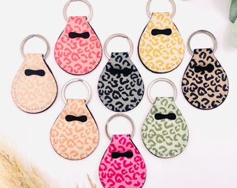 Cheetah Print Quarter Keeper Keychain | AirTag Holder