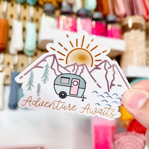 Adventure Awaits Vinyl Sticker | Laptop, Water Bottle Decal - Etsy
