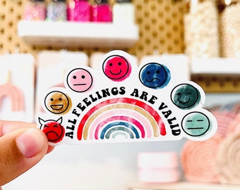 All Feelings Are Valid Sticker ⎮ Mental Health Awareness ⎮ Your feelings are valid ⎮ Water bottle sticker ⎮ Mental health Sticker