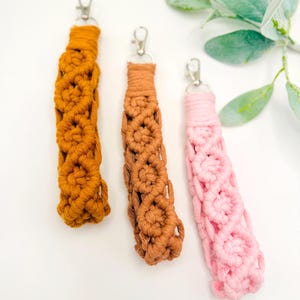 Handmade Macrame Keychain Wristlet | Boho Chunky Accessories